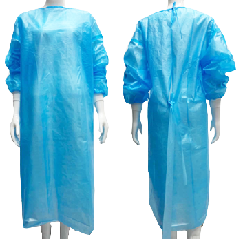 Disposable Isolation Gown with Knitted Cuffs, CE Certified, Level 3 Gowns, PP+PE Film, Enhanced Seam Protection, Fluid Resistant, Unisex, Fully Closed Double Ties