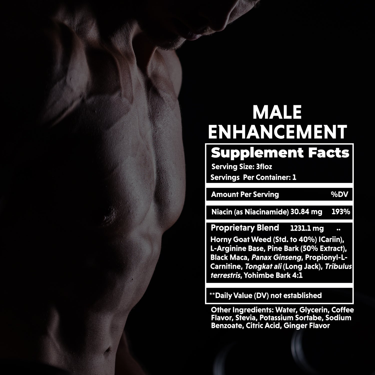T600 Premium Male Enhancement, Natural Muscle and Energy Booster, 3 fl oz. Liquid Shot - Coffee Flavor