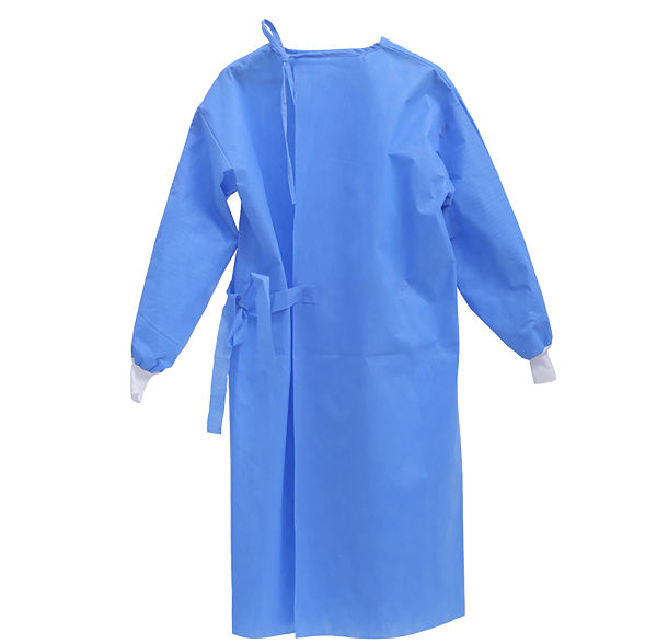 Disposable Isolation Gown with Knitted Cuffs, CE Certified Level 2 Gowns, 100% Polypropylene, Fluid Resistant, Unisex, Fully Closed with Double Ties